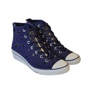 Converse Chuck Taylor All Star Blue Hi-ness Cutout Wedge Heel Sneaker Shoe Sz 7